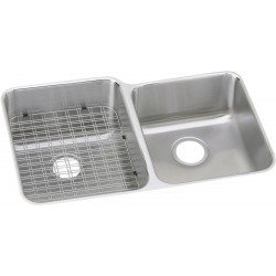 Elkay ELUHWS3120R Gourmet (Lustertone) Stainless Steel Double Bowl Undermount Sink