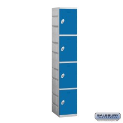 Salsbury Plastic Locker - Four Tier - 1 Wide - 73 Inches High - 18 Inches Deep