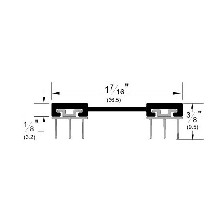 Pemko 3692APK773 Bottom Plate Door Shoe w/ PemkoPrene Insert, Mill Finish Aluminum