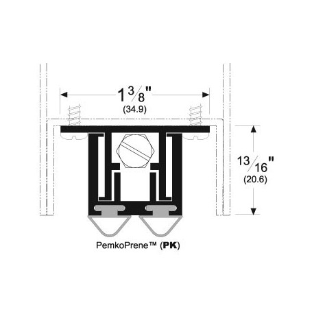 Pemko 420 Full Mortise Automatic Door Bottom for Hollow Metal Door, Mill Finish Aluminum