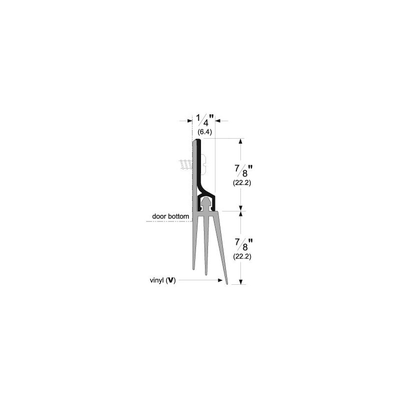 Pemko 57 Surface Plate Door Sweep w/ Triple Fin Gasket