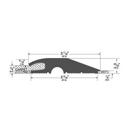 Pemko EV2320 Eco-V Threshold, 3-3/8" W x 23/32" H, Finish-Black