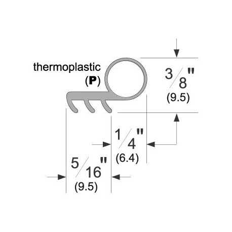 Pemko P50 Kerf-in Weatherstrip w/ Thermoplastic Bulb