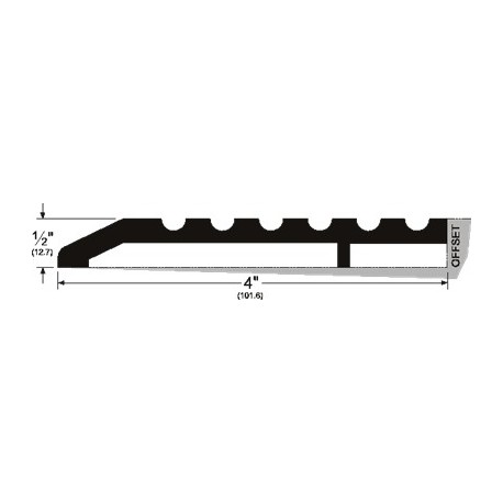 Pemko 227BSP-36 Floor Plate/Safety Tread Half Saddle Threshold, 1/2" H x 4" W