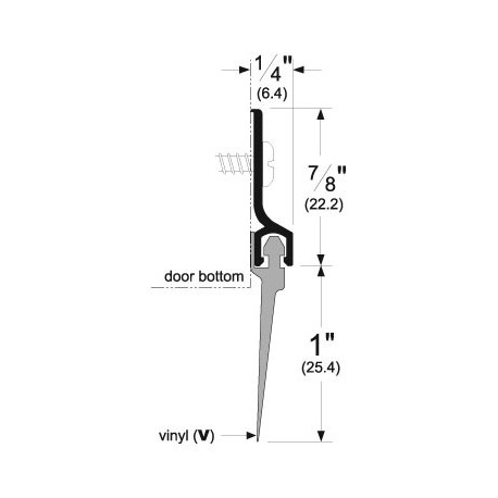 Pemko 307AV-12 Surface Plate Door Bottom Sweep w/ 1" Insert