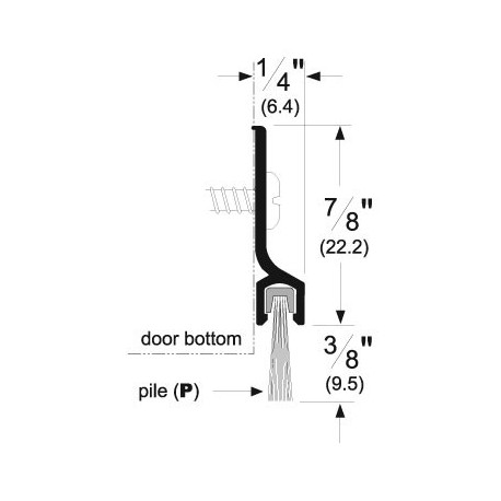 Pemko 309-10BE-NB-72 Door Bottom Sweep