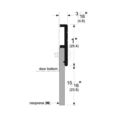 Pemko 321 Surface Plate Door Bottom Sweep w/ Neoprene Insert