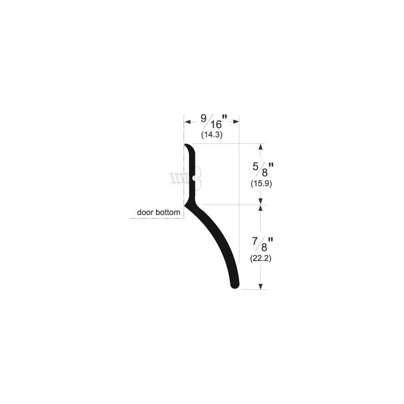 Pemko 345 Surface Plate Door Bottom Sweep w/ Rain Drip