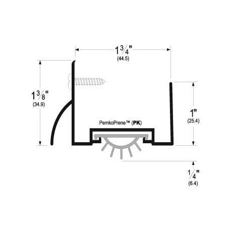 Pemko 2221 U-Shaped Door Shoe for Hollow Metal Door w/ Rain Drip