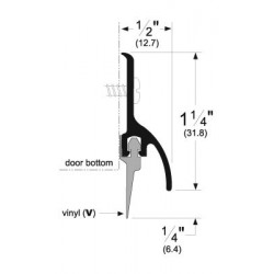 Pemko 3452 Brush Seal / Aluminum Retainer w/ Rain Drip