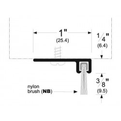 Pemko 90041_NB Brush Gasketing / Door Bottom, 90-Degree 48"