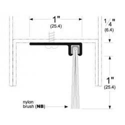 Pemko 90100_NB Brush Gasketing / Door Bottom, 90-Degree 36"