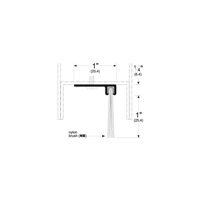 Pemko 90100_NB Brush Gasketing / Door Bottom, 90-Degree 36