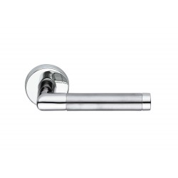 Valli & Valli H 4730 Plain Style Round Rosette Door Lever,Polished Chrome/Satin Chrome