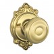 Schlage GEO F10 GEO 619 BRK BRK Georgian Door Knob with Brookshire Decorative Rose