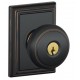 Schlage AND F80 AND 605 ADD KD ADD Andover Door Knob with Addison Decorative Rose