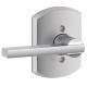 Schlage LAT F51A LAT 626 CEN KD GRW Latitude Door Lever with Greenwich Decorative Rose