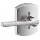 Schlage LAT F51A LAT 626 CEN KA4 GRW Latitude Door Lever with Greenwich Decorative Rose