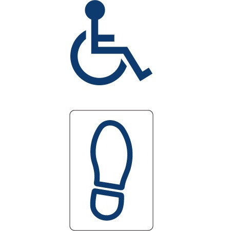 Wheelchair Symbol / Blue Foot