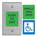 Wheelchair Symbol / PUSH TO EXIT / EMPUGE PARA ABRIR